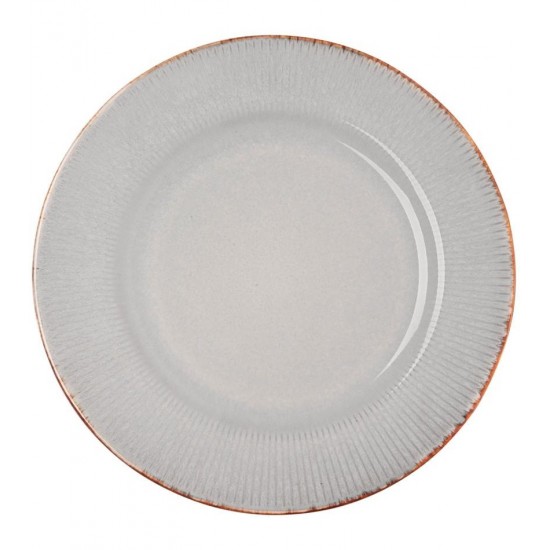 Prato Avulso Raso 27cm De Cerâmica Linear Cinza